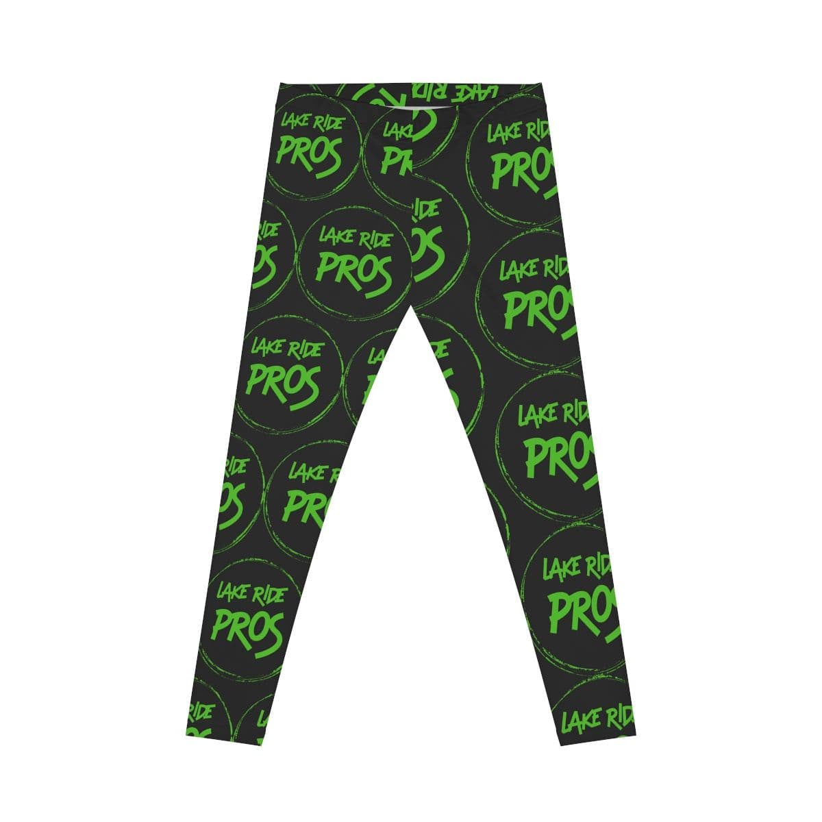 Black Lake Ride Pros Women’s All-Over-Print Leggings - Monochrome Logo Pattern